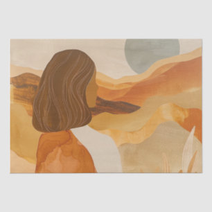 Papel De Seda Paisaje de terracota de colinas del desierto boho