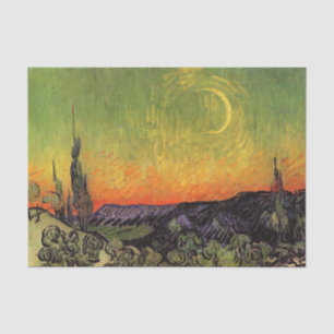 Papel De Seda Paisaje de Vincent Van Gogh Moonlit
