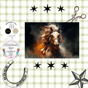 Papel De Seda Paisaje decoupage caballo blanco escena mística