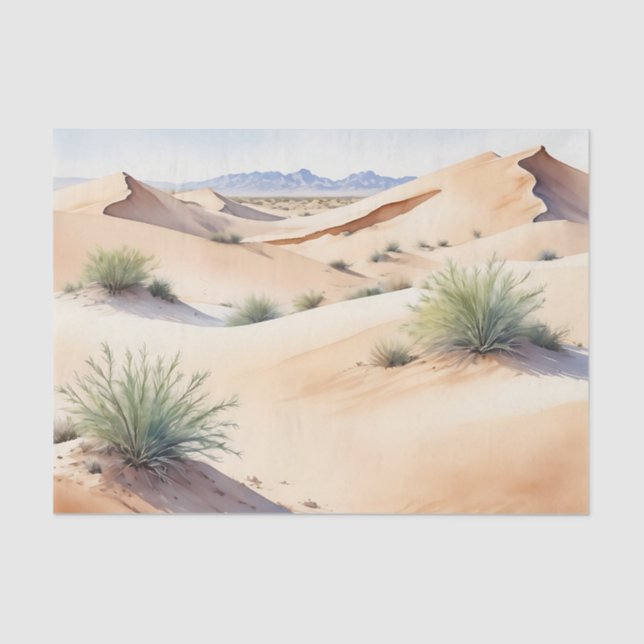 Papel De Seda Paisaje del desierto tranquilo con dunas suaves (Anverso)