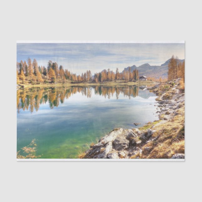 Papel De Seda Paisaje del Lago Federa - Lago Federa, Italia (Anverso)