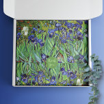 Papel De Seda Paisaje floral de Irises Vincent van Gogh<br><div class="desc">Tejido con pintura al óleo fino,  Irises (1889),  de Vincent van Gogh (1853-1890). El iris violeta azul en el jardín,  influenciado por el arte japonés.</div>