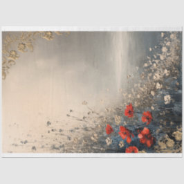 Papel De Seda Paisaje floral y de playa, arte con efecto ornamen