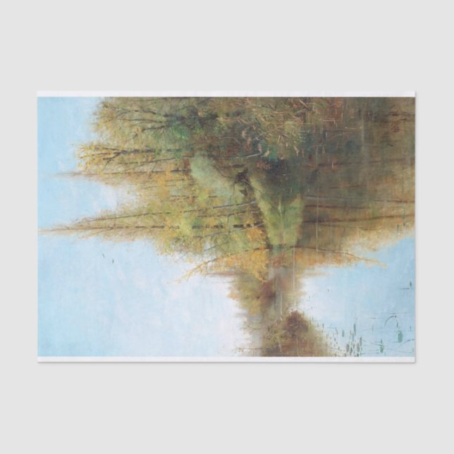 Papel De Seda Paisaje fluvial, Grez-sur-Loing por Julia Beck (Anverso)