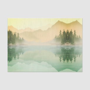 Papel De Seda Paisaje Forestal Citrus N Green Mountains