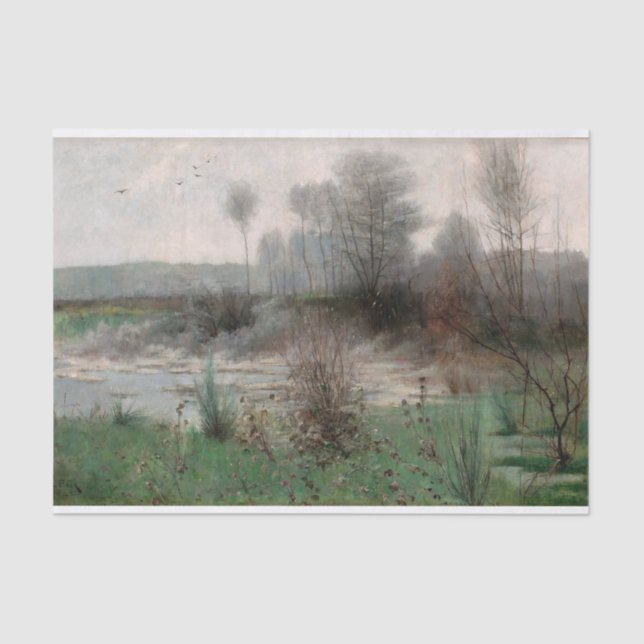 Papel De Seda Paisaje francés, Grez por Julia Beck (Anverso)