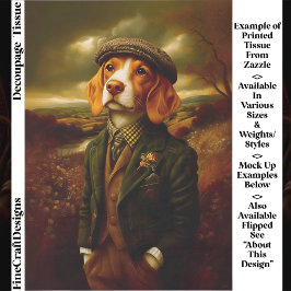 Papel De Seda Paisaje Gentleman Country Beagle EX9L Decoupage