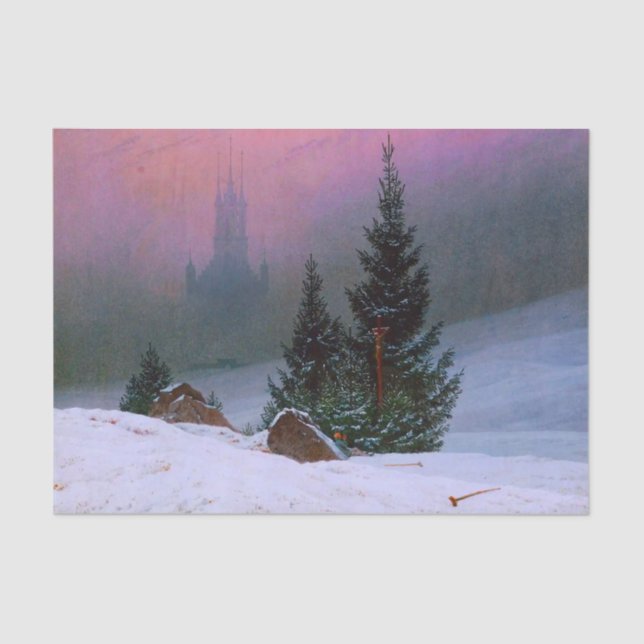Papel De Seda Paisaje invernal Caspar David Friedrich (Anverso)
