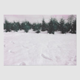 Papel De Seda Paisaje invernal con larvas en la nieve