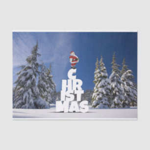 Papel De Seda paisaje invernal de los navidades