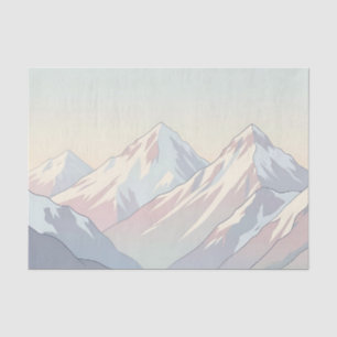 Papel De Seda Paisaje minimalista de montañas en tonos pastel