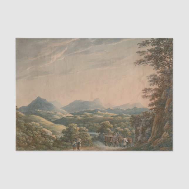 Papel De Seda Paisaje montañoso (Anverso)