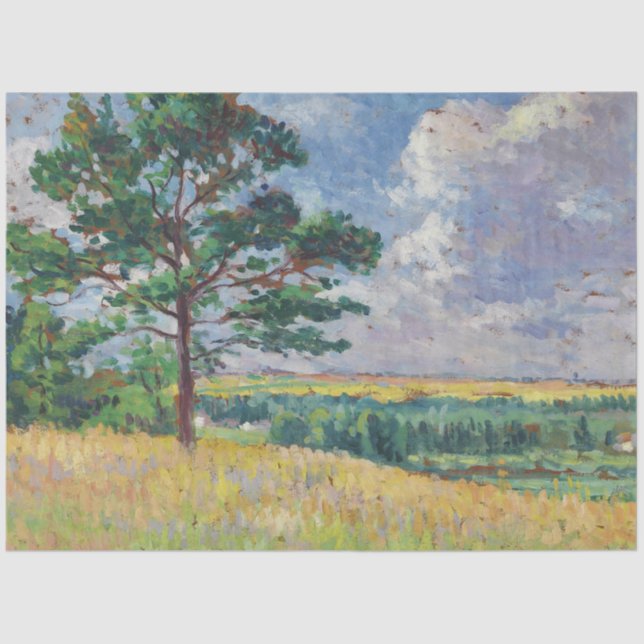 Papel De Seda Paisaje rural alrededor de Méréville, Francia (Art (Anverso)