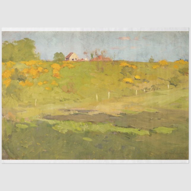 Papel De Seda Paisaje rural francés (por Georg Pauli) (Anverso)