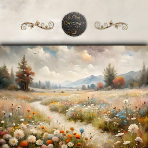 Papel De Seda Paisaje suave de valle de flores silvestres decoup