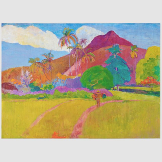 Papel De Seda Paisaje tahitiano, Gauguin (Anverso)