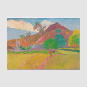 Papel De Seda Paisaje tahitiano Paul Gauguin Post-impresionista