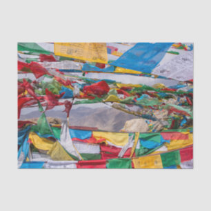 Papel De Seda Paisaje tibetano con banderas de oración - Himalay