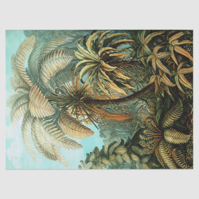 Papel De Seda Paisaje tropical con palmera (Anverso)