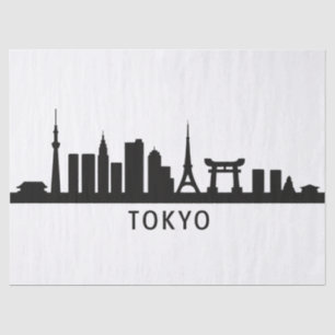 Papel De Seda Paisaje urbano de Japón Viaje Silueta del horizo