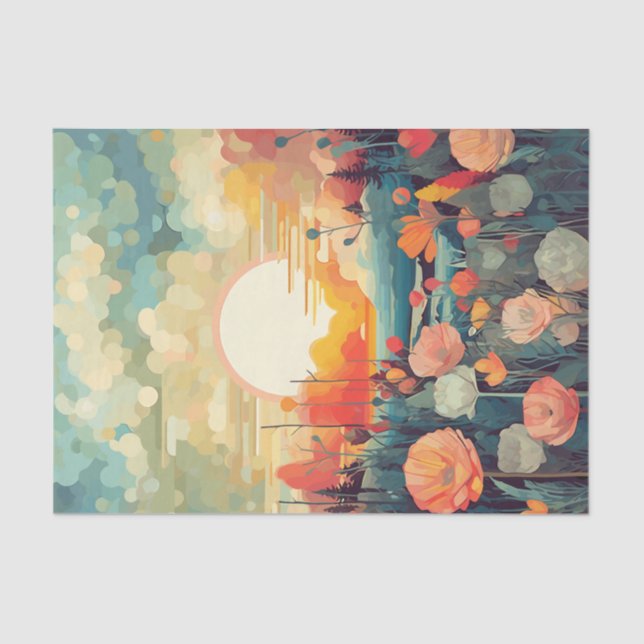 Papel De Seda Paisajes rojos y blancos (Anverso)