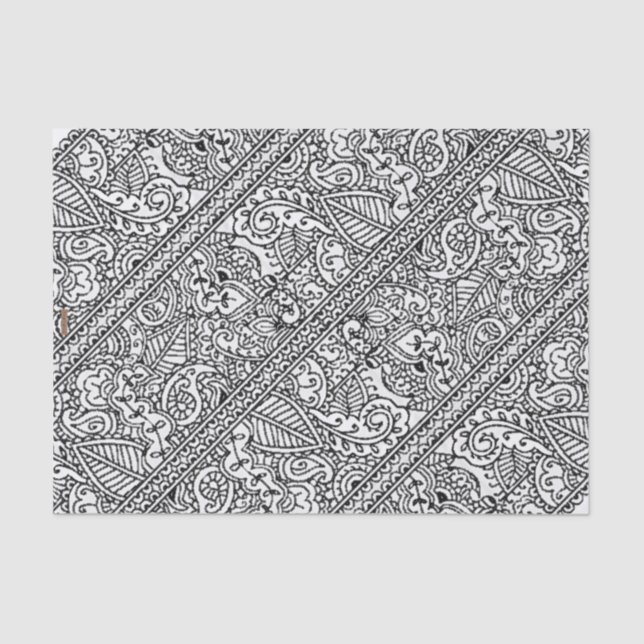 Papel De Seda Paisley Passion - Negro (Henna) (Anverso)