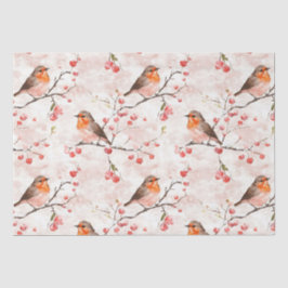 Papel De Seda Pajarito finch en un árbol de invierno nevado y ba