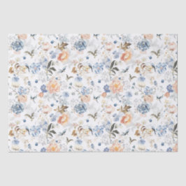 Papel De Seda Pájaro Azul Rubor Melocotón Pálido