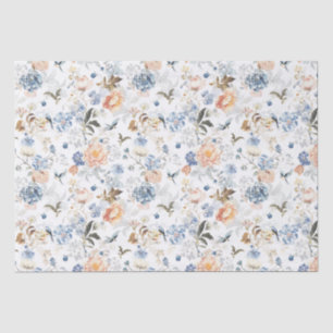 Papel De Seda Pájaro Azul Rubor Melocotón Pálido