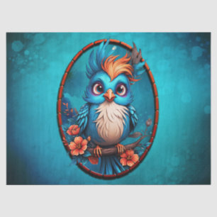 Papel De Seda Pájaro azul vibrante en un estilo personalizado
