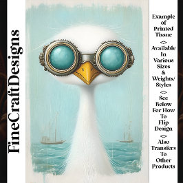 Papel De Seda Pájaro caprichoso de cuello largo y dos botes BS6 