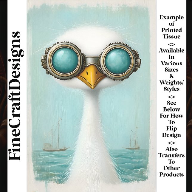 Papel De Seda Pájaro caprichoso de cuello largo y dos botes BS6  (Subido por el creador)