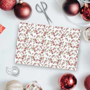 Papel De Seda Pájaro Cardinal con sombrero de Santa con