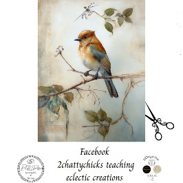 Papel De Seda Pájaro con fondo acuarela