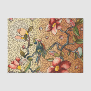 Papel De Seda Pájaro del estilo del vitral en un árbol