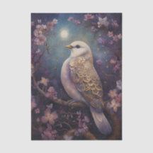 Pájaro Floral Bajo la Luz de la Luna
