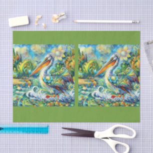 Papel De Seda Pájaro Pelicano en la página de Wonderland Floral