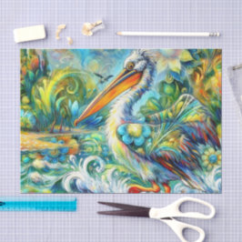 Papel De Seda Pájaro Pelicano en la página de Wonderland Floral