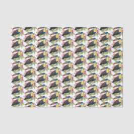 Papel De Seda Pájaro Turco Acuático Con Flores