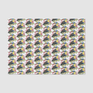 Papel De Seda Pájaro Turco Acuático Con Flores