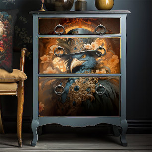 Papel De Seda Pájaro Victoriano Antropomórfico Steampunk