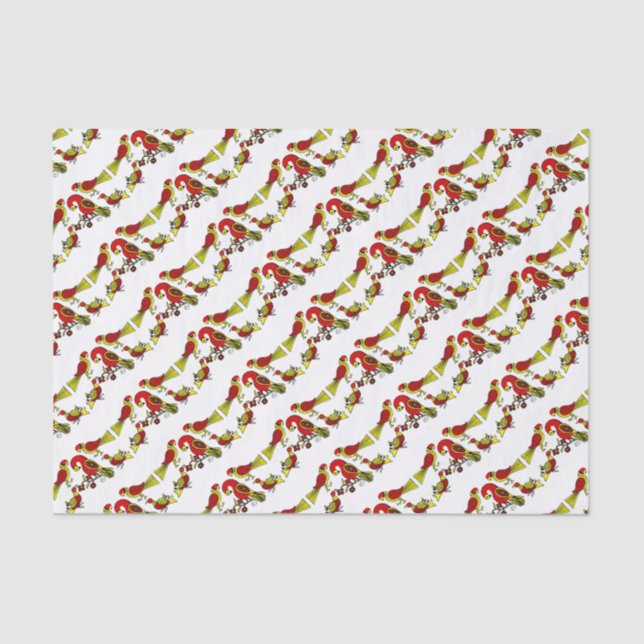 Papel De Seda Pájaros alemanes del arte popular de Pennsylvania (Anverso)