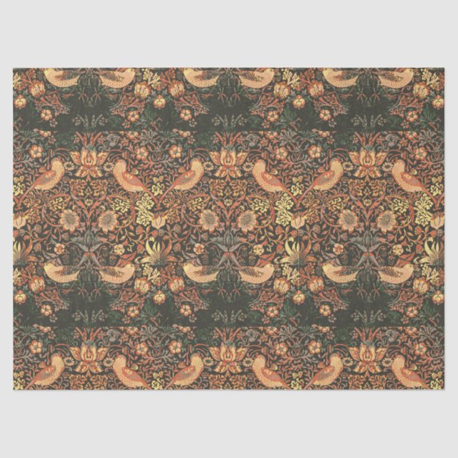 Papel De Seda Pájaros clásicos elegantes William Morris (Anverso)