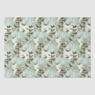 Papel De Seda Pájaros pequeños en la nieve