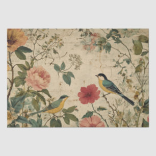 Papel De Seda Pájaros Victorianos Ephemera Vintage Decoupage Cac