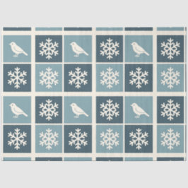 Papel De Seda Pájaros y copos de nieve Navidad Invierno Decoupag