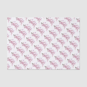 Papel De Seda Pájaros y flores de cerezo