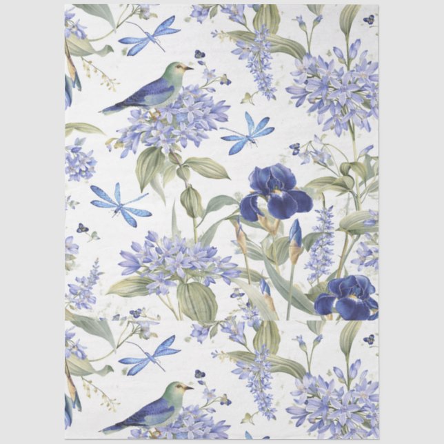 Papel De Seda PájarosAzules (Anverso)
