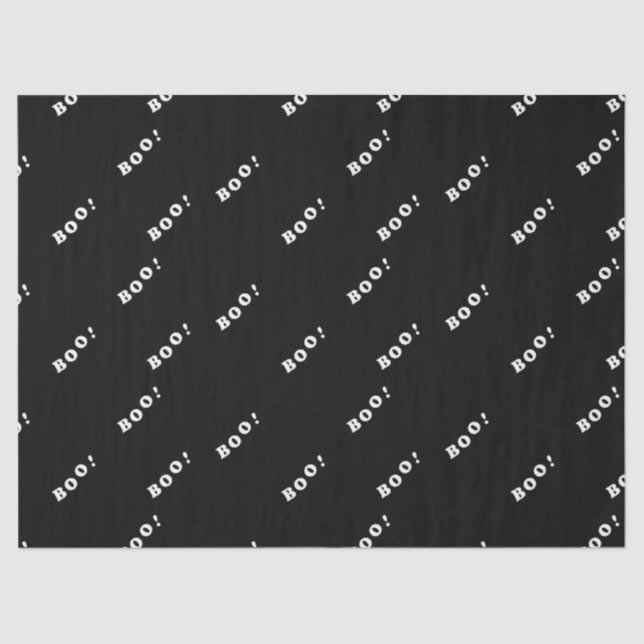 Papel De Seda Palabras abusivas de Halloween en negro (Anverso)