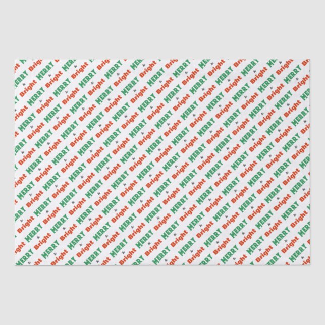 Papel De Seda Palabras alegres y brillantes Fiesta Navideña Navi (Anverso)